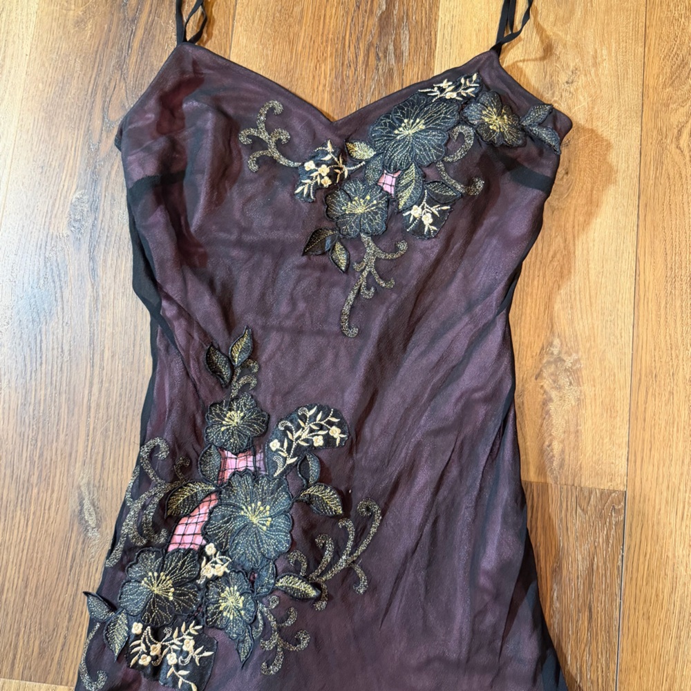 Vintage Y2K 100% Silk Dress Vintage Silk Dress Sue Wong Dress Fairy 20s - Picture 9 of 17